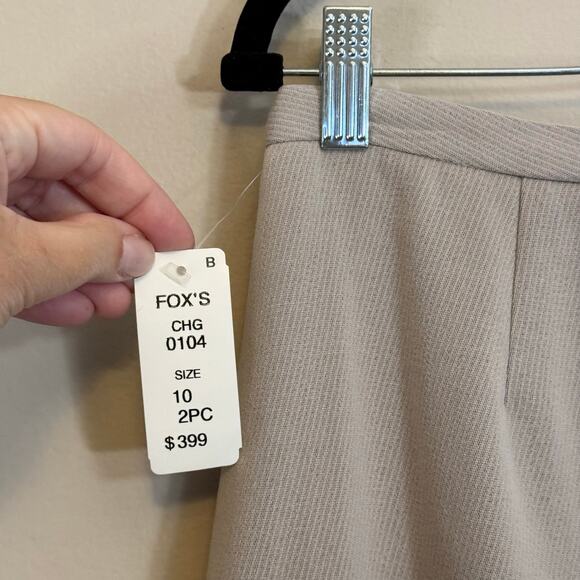 Chantal Paris Skirt & Blazer 2Piece Outfit Set 10 Gray Office Academia Italy NWT - Picture 12 of 16